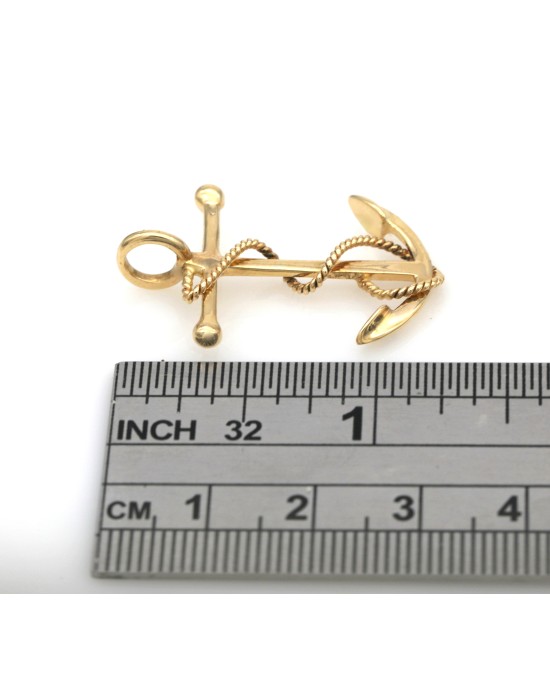 Anchor Pendant in Yellow Gold